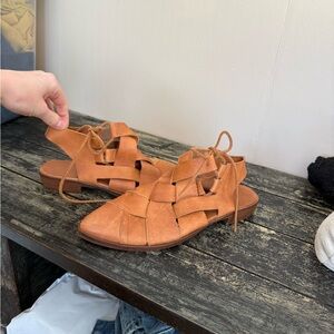 Free People Tan Leather Sandals